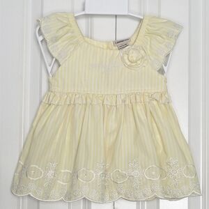 Calvin Klein Jeans Girls Yellow Striped Dress Size 18 Months